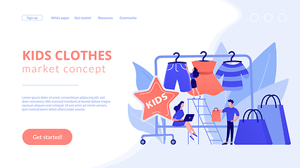 Image showing Kids fashion concept landing page.