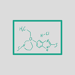 Image showing Icon of chemistry formula on classroom blackboard