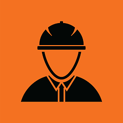 Image showing Icon of construction worker head in helmet