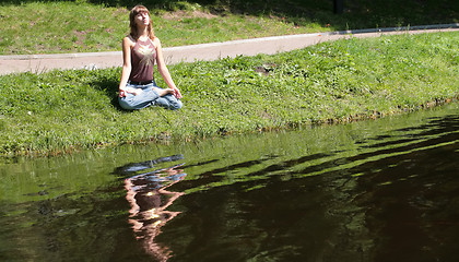 Image showing meditating girl