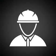 Image showing Icon of construction worker head in helmet