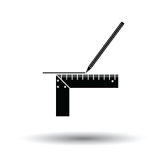 Image showing Pencil line with scale icon