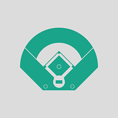 Image showing Baseball field aerial view icon