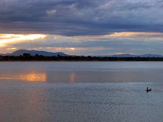Image showing The fisherman's sunset. Laos