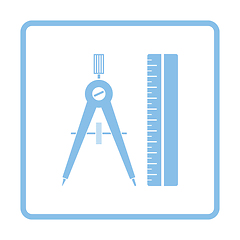 Image showing Compasses and scale icon