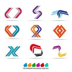 Image showing Colorful geometric vector business icon,logo, sign, symbol pack