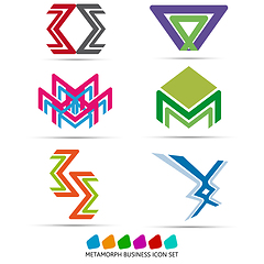 Image showing Colorful geometric vector business icon,logo, sign, symbol pack
