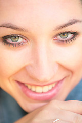 Image showing portrait of the girl with green eye