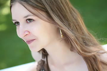 Image showing smiling green-eyed girl