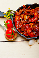 Image showing fresh seafoos stew on an iron skillet