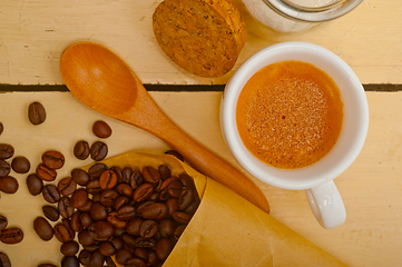 Image showing espresso coffee and beans