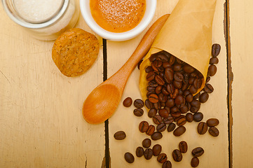 Image showing espresso coffee and beans