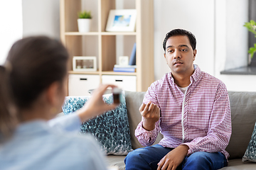 Image showing man and psychologist at psychotherapy session