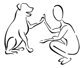 Image showing Man and dog as friends