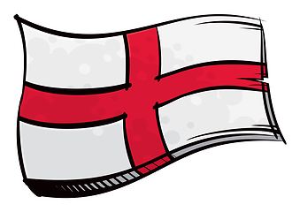 Image showing Painted England flag waving in wind