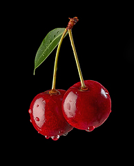 Image showing fresh red cherries