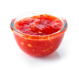 Image showing red hot chili pepper sauce