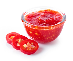 Image showing red hot chili pepper sauce