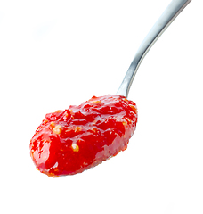 Image showing red hot chili pepper sauce
