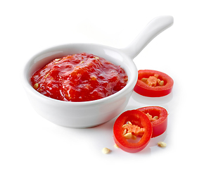 Image showing red hot chili pepper sauce