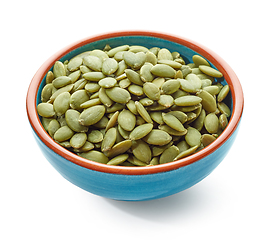 Image showing bowl of pumpkin seeds