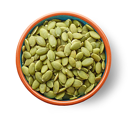 Image showing bowl of pumpkin seeds