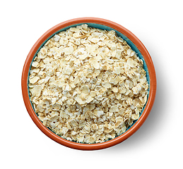 Image showing bowl of oat flakes