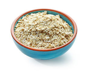 Image showing bowl of oat flakes