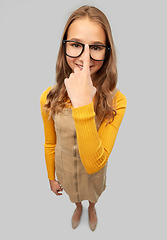 Image showing smiling teenage student girl in glasses