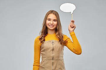 Image showing teenage girl holding speech bubble