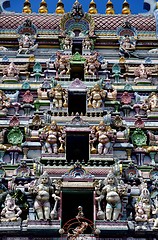 Image showing Facade of the Hindu temple in Mahe island, Seychelles