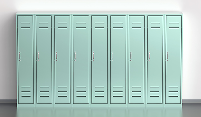 Image showing Row of steel lockers