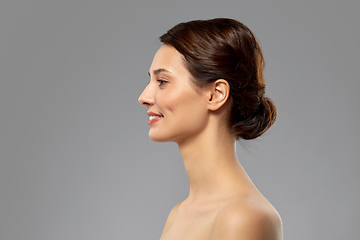 Image showing profile of beautiful woman with bare shoulders