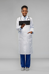 Image showing african american female doctor with tablet pc