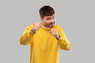 Image showing man fighting with fists or boxing