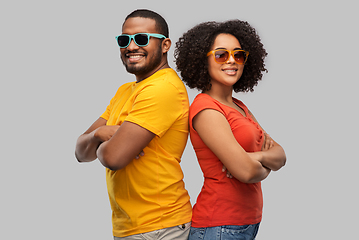 Image showing happy african american couple in sunglasses