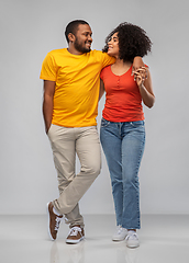 Image showing happy african american couple hugging