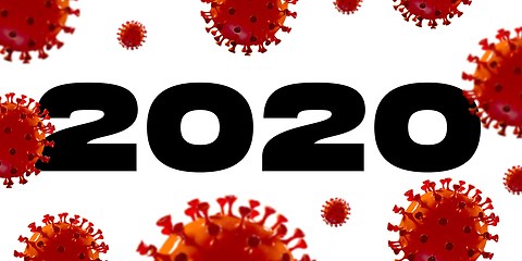 Image showing Model of COVID-19 in 2020 concept of pandemic spreading, virus 2020