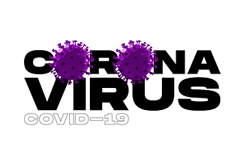 Image showing Model of COVID-19 in word CORONAVIRUS concept of pandemic spreading, virus 2020