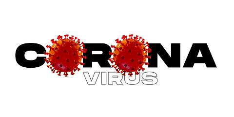 Image showing Model of COVID-19 in word CORONA, concept of pandemic spreading, virus 2020