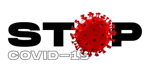 Image showing Model of COVID-19 in word STOP concept of pandemic spreading, virus 2020