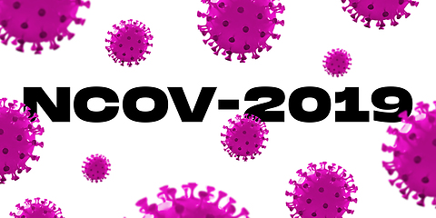 Image showing Model of COVID-19 in word nCOV-2019 concept of pandemic spreading, virus 2020