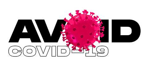 Image showing Model of COVID-19 in word AVOID concept of pandemic spreading, virus 2020