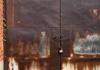 Image showing Rustic metal gate