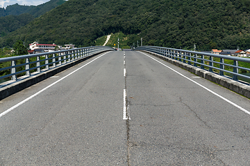 Image showing Asphalt road to countryside