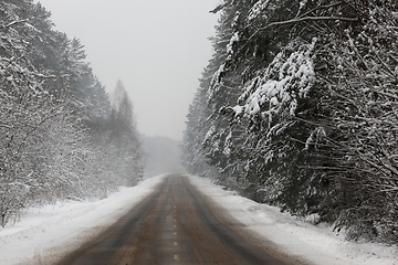Image showing Snowy winter road