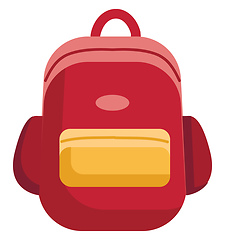 Image showing Red and yellow school bag vector illustration on white backgroun