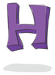 Image showing Jumping letter H alphabet vector or color illustration