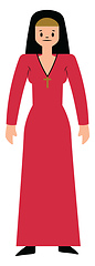 Image showing Nun in red dress character vector illustration on a white backgr