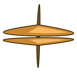 Image showing The brown hi-hat with stand vector or color illustration